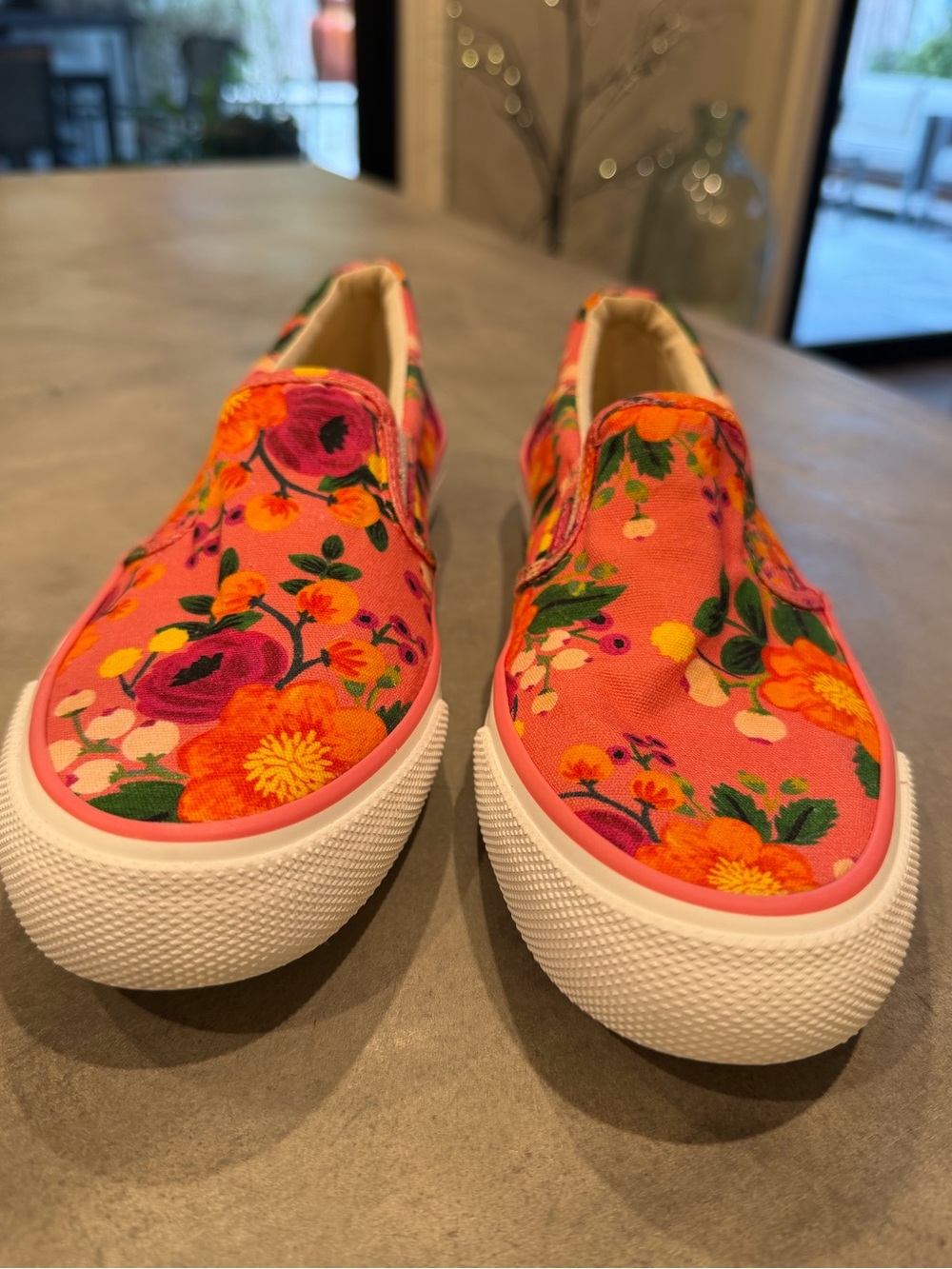 Keds x  Rifle Paper Co… Floral Pink Slip-On Sneakers for Women, Sz 6.5